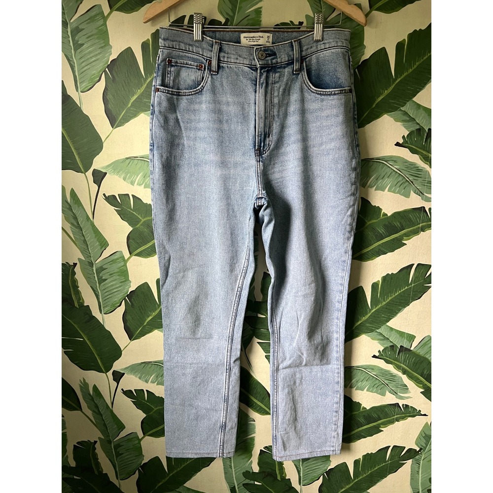 Abercrombie & Fitch The 90s Slim Straight Jeans Women 28 Light Blue